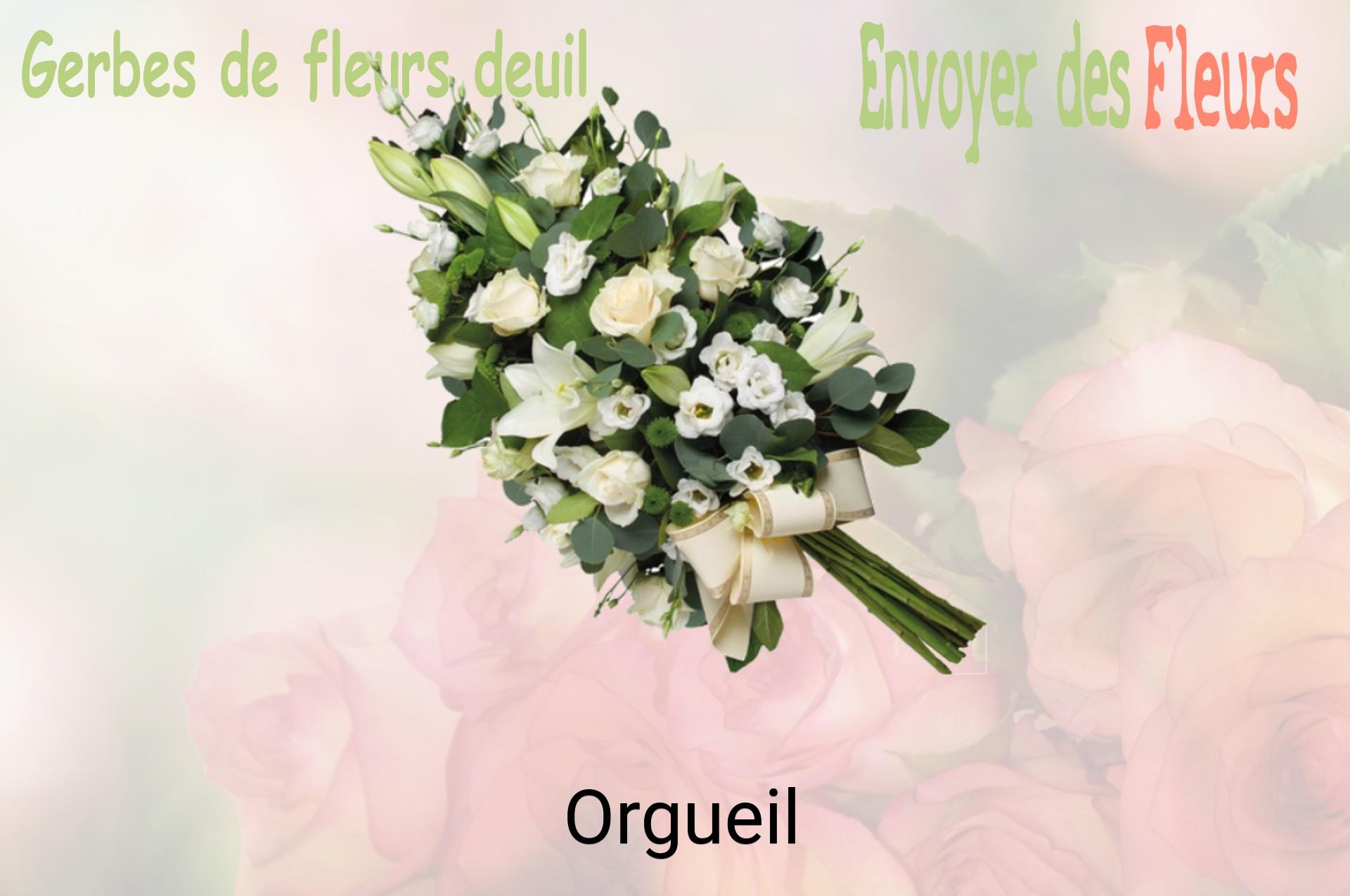 Gerbe de fleurs de deuil livrée à Orgueil
